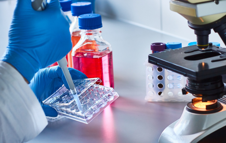 Scientist researching in the lab