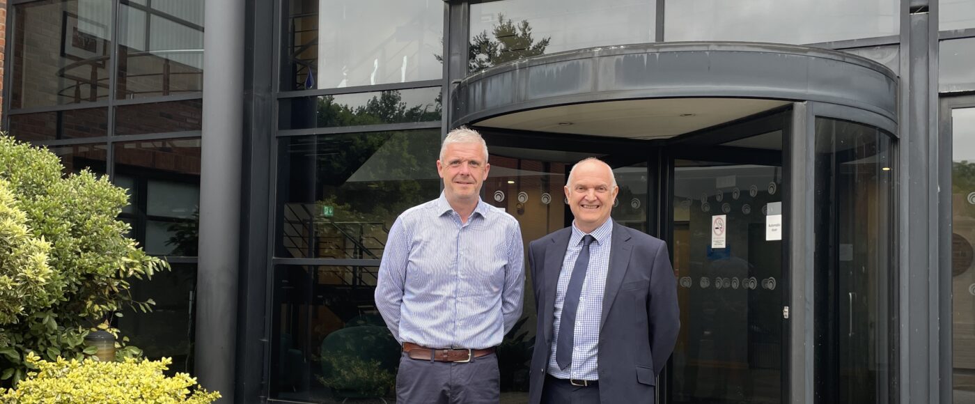 Colm Mc Gribben owner of Viltra and Martin Robinson are pictured outside Inter Trade Irelands Offices