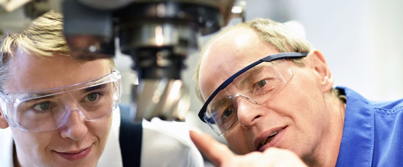 Product developers pointing at product