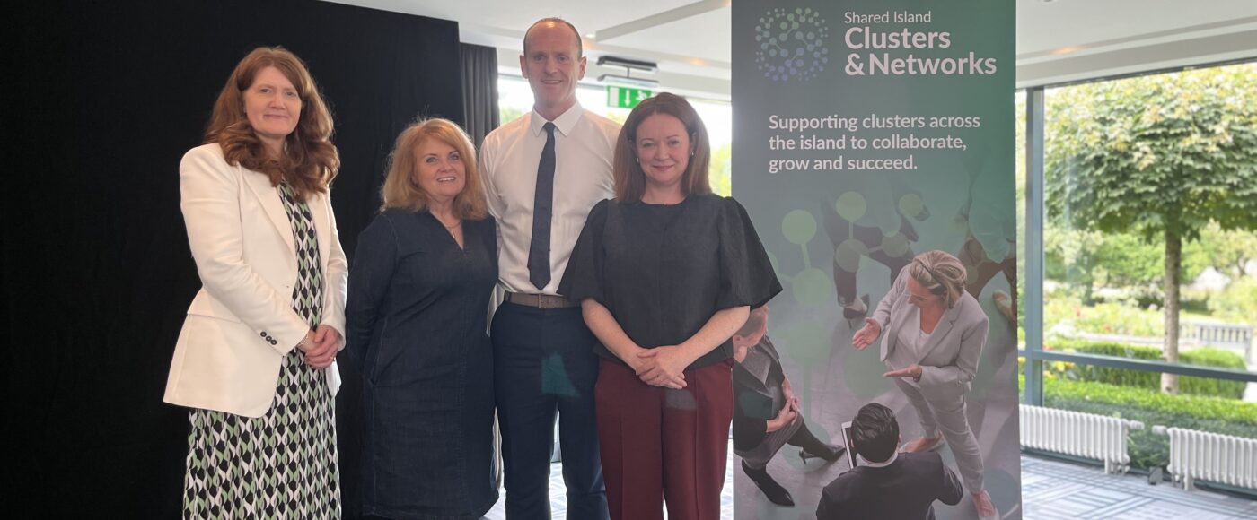 Representatives from InterTradeIreland, Enterprise Ireland and Invest Northern Ireland with cluster expert Dr John Hobbs at the Cluster Policy Training Workshop in Dundalk.