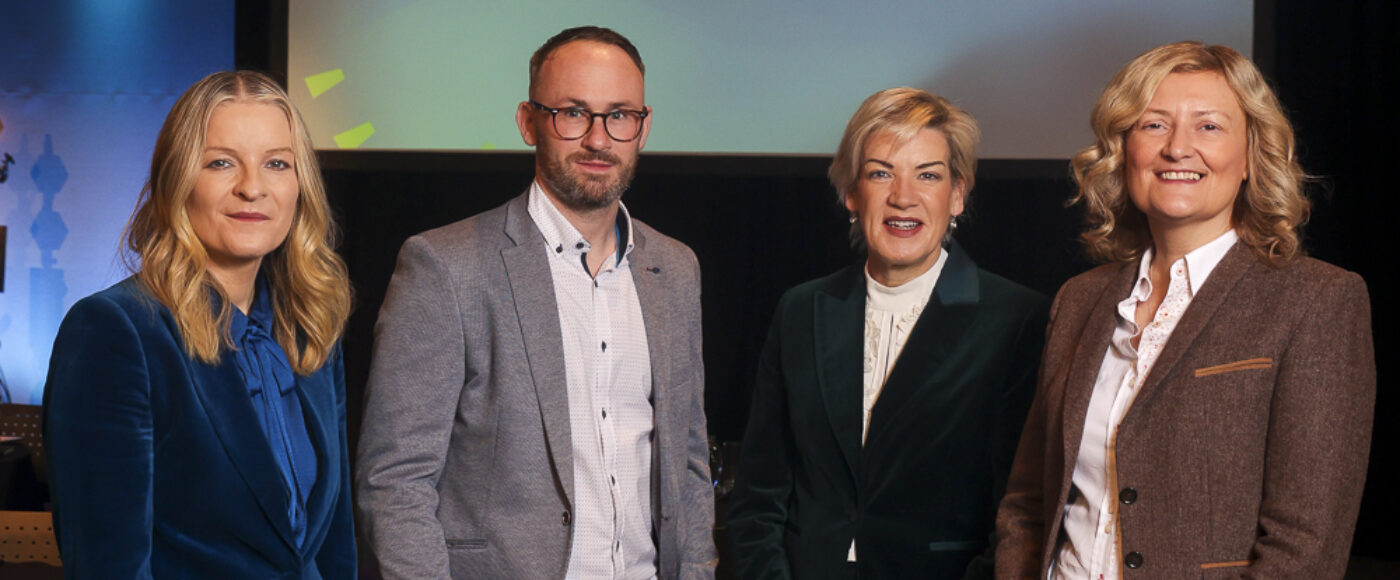 Áine Kerr, Cormac Carville, Margaret Hearty and Suzanne Hill at Trade Connects Belfast 2026.