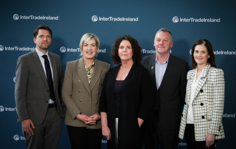 Pictured at Inter Trade Irelands offices in Newry Co Down are L R Stuart Mathieson Research Manager Inter Trade Ireland Margaret Hearty CEO Inter Trade Ireland Brenda Burke Director at the Department for the Economy